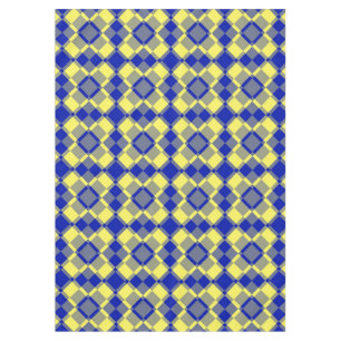 Blue Yellow Checker Argyle Pattern Tablecloth