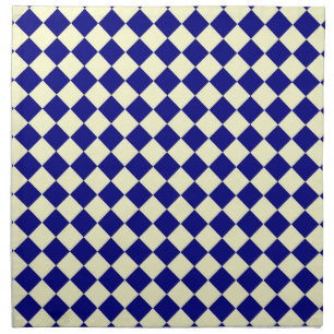 Blue Yellow Checker Diamond Pattern Cloth Napkin