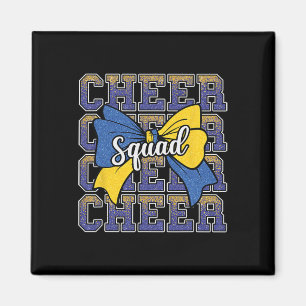 Blue Yellow Cheer Squad Funny Cheerleader Cheerlea Magnet