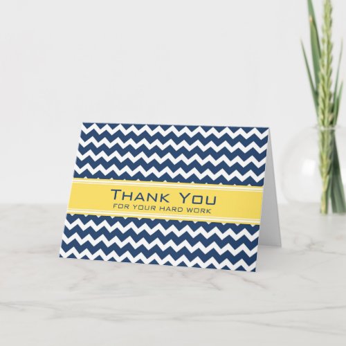 Blue Yellow Chevron Employee Anniversary Card