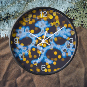 Blue yellow Christmas lights  Clock