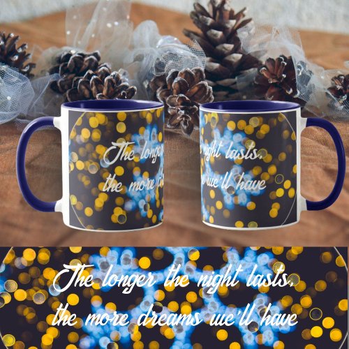 Blue yellow Christmas lights  Mug