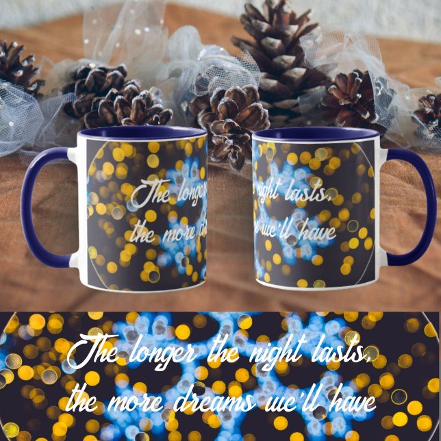 Blue yellow Christmas lights  Mug (Creator Uploaded)