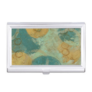 Blue & Yellow Circles Business Card Holder