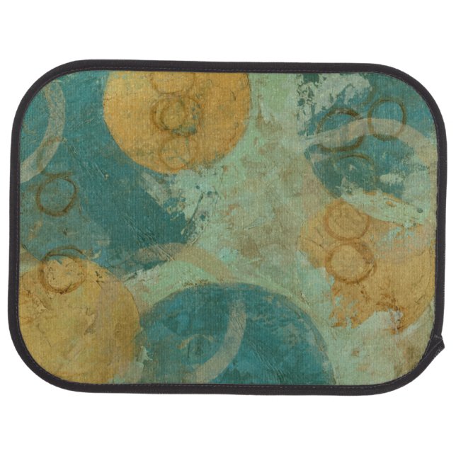 Blue & Yellow Circles Car Floor Mat (Rear)