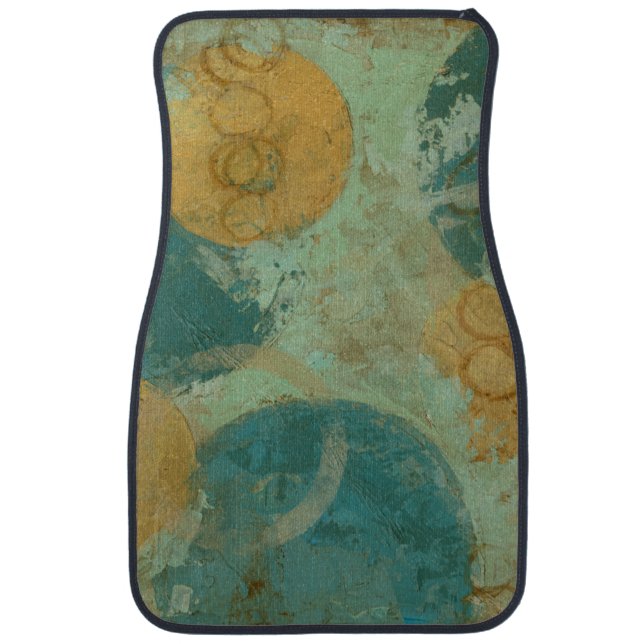 Blue & Yellow Circles Car Mat (Front)