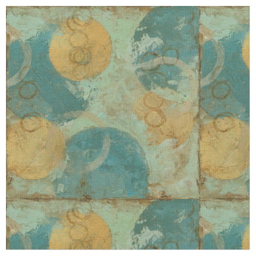 Blue & Yellow Circles Fabric