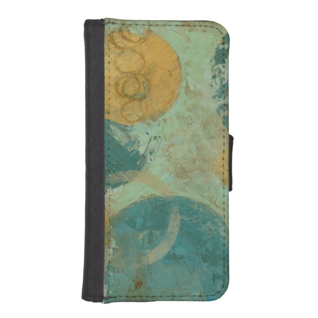 Blue & Yellow Circles iPhone Wallet Case (Front)