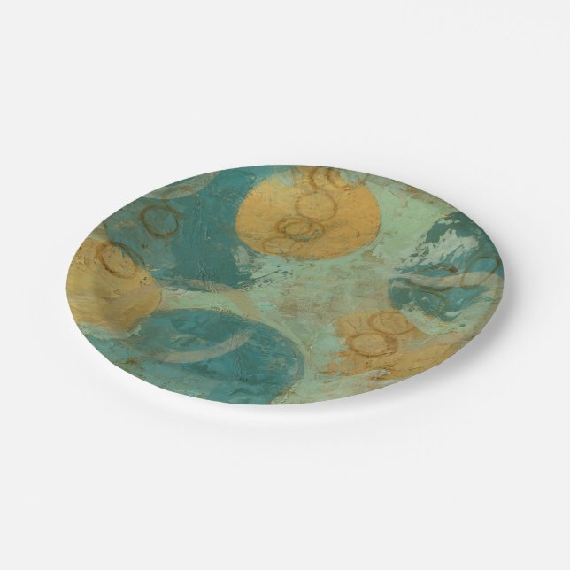 Blue & Yellow Circles Paper Plates (Angled)