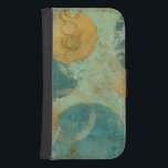 Blue & Yellow Circles Phone Wallet<br><div class="desc">Blue and yellow circles populate this amazing work by Megan Meagher. A key lime green serves as the background for the colorful circles. Get a copy of this great print today!</div>