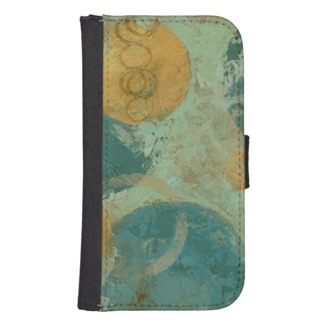 Blue & Yellow Circles Samsung Galaxy Wallet Case (Front)