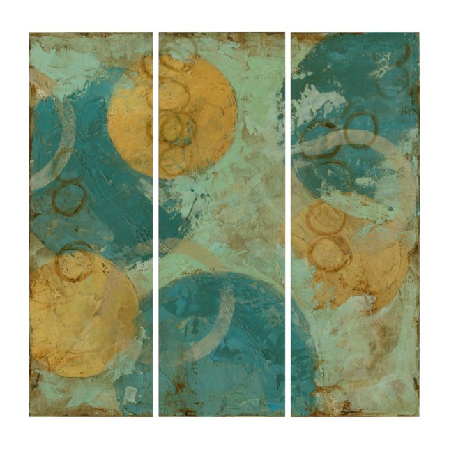 Blue & Yellow Circles Triptych (Front)