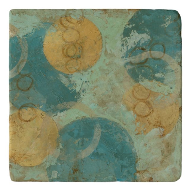 Blue & Yellow Circles Trivet (Front)