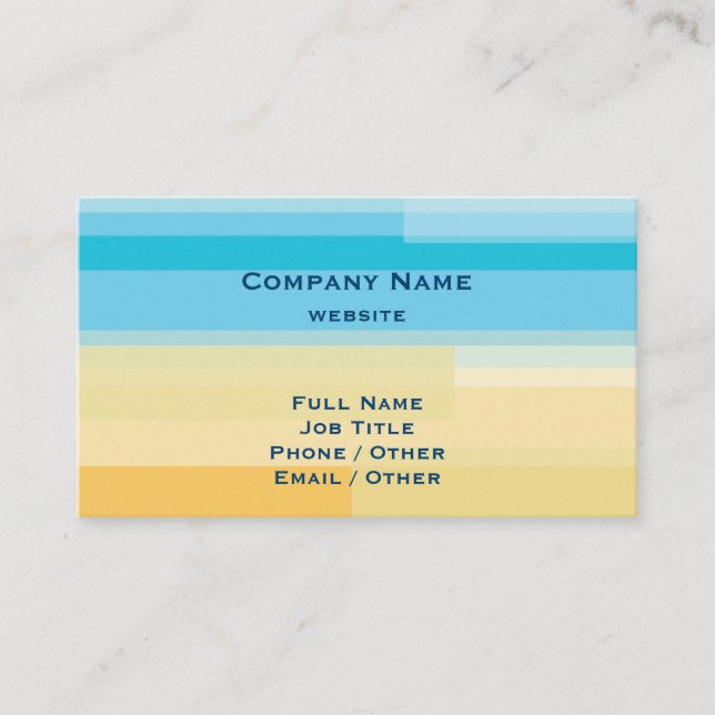Blue & Yellow Color Block Business Card (Front)
