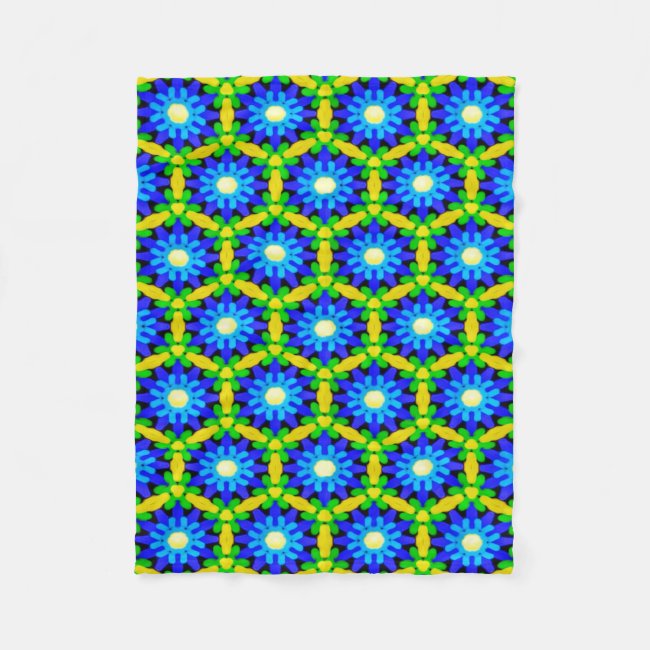 Blue & Yellow Crochet Look Flower Design