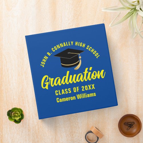 Blue Yellow Custom Graduation Keepsake