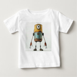 Blue-Yellow Cyclops Droid – Retro Tin Can Bot Baby T-Shirt