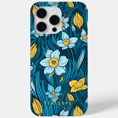 Blue Yellow Daffodil  personalized iPhone case  