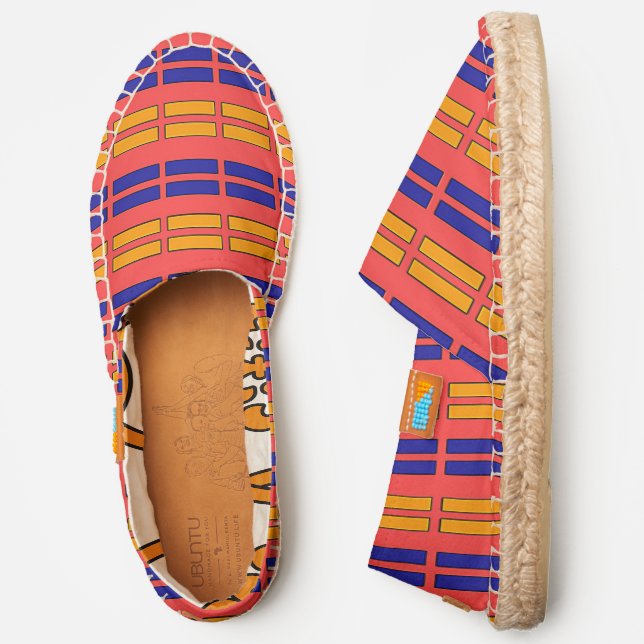 Blue Yellow Dashes Afridrilles Espadrilles (Side)