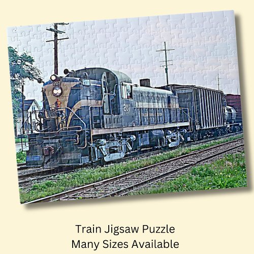 Blue Yellow Diesel Locomotive Engine Train Jigsaw Puzzle