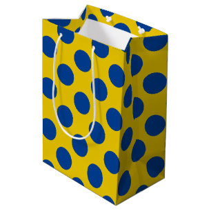 blue yellow dots medium gift bag