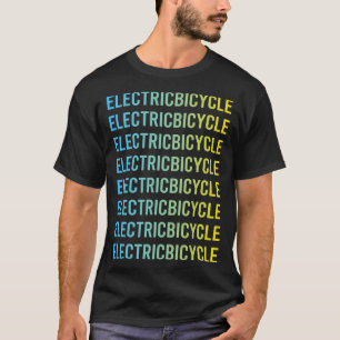 Blue Yellow Electric Bicycle E Bike Ebike T-Shirt