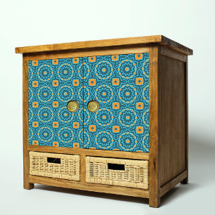 Blue & Yellow Elegant Boho Geometric Decoupage Tissue Paper