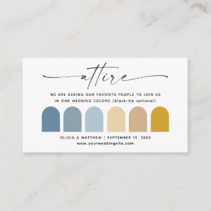 Blue & Yellow Fall Wedding Attire Palette Insert