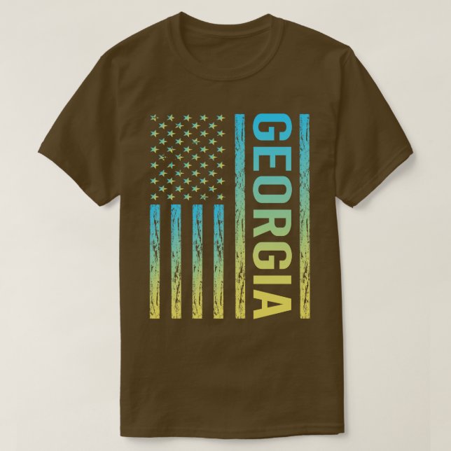 Blue Yellow Flag Georgia TShirt (Design Front)