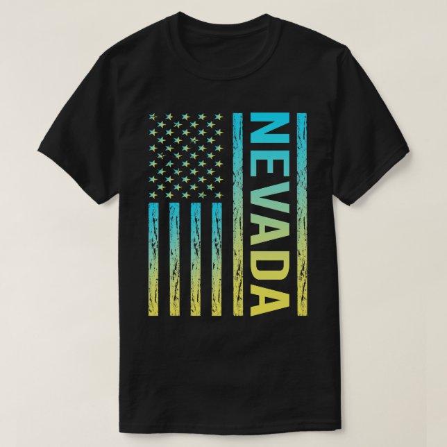 Blue Yellow Flag Nevada T-Shirt (Design Front)