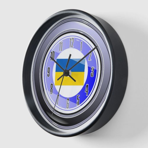 Blue Yellow Flag of Ukraine  Clock