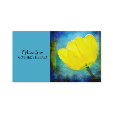 Blue Yellow Floral Mother's Helper Business Card Blue Yellow Floral Mother's Helper Business Card