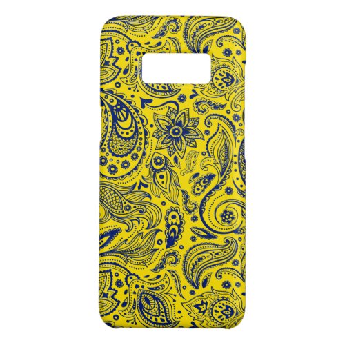 Blue  Yellow Floral Paisley Pattern Case_Mate Samsung Galaxy S8 Case