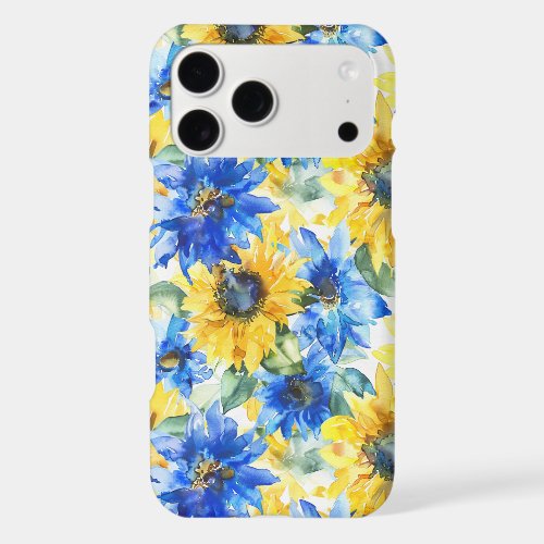 Blue Yellow Flowers iPhone 17 Pro Max Case