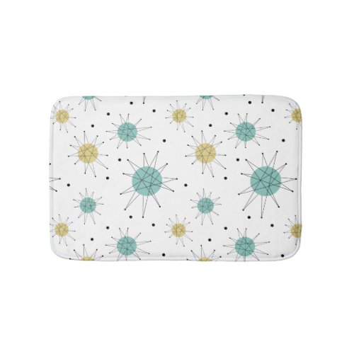 Blue Yellow Franciscan Starburst Mid Century Bath Mat