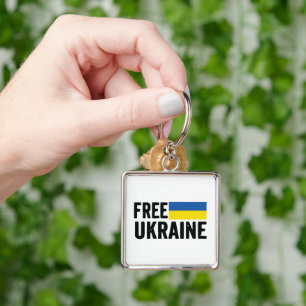 BLUE & YELLOW FREE UKRAINE KEYCHAIN