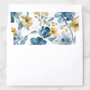 Blue Yellow Garden Flowers Botanical Pattern Envelope Liner