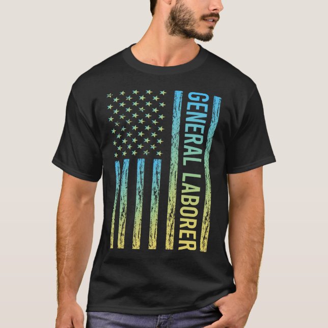 Blue Yellow General Laborer T-Shirt (Front)
