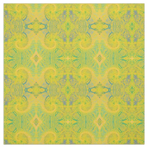 Blue Yellow Geometric Diamond Print Pattern Fabric