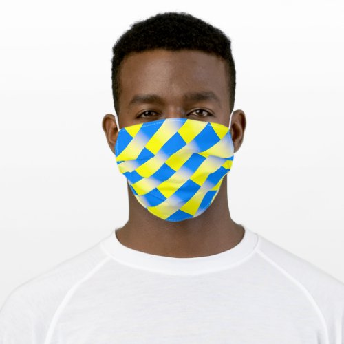Blue Yellow Geometric Ukraine Inspirations Adult Cloth Face Mask