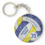 blue yellow girls' team name volleyball keychain