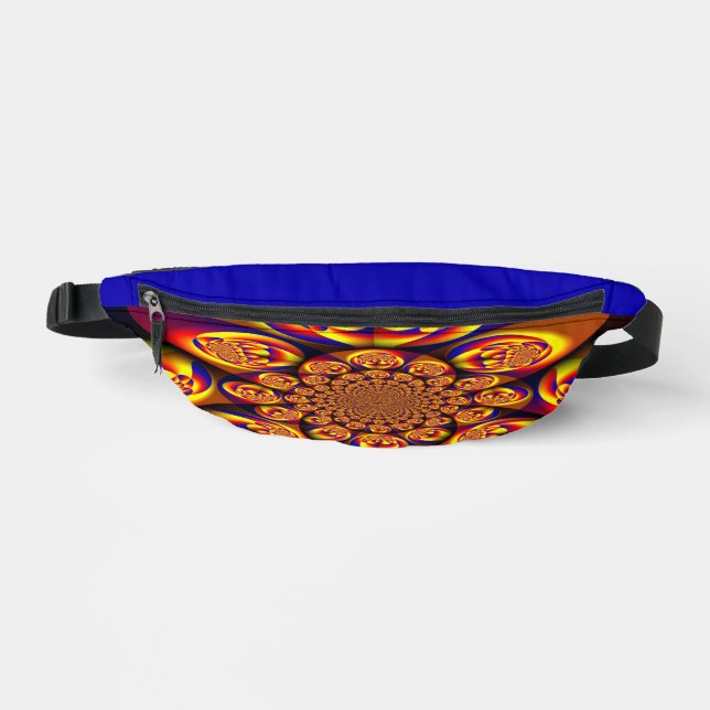 Blue, Yellow, Gold Mini Spheres Fanny Pack (Front)