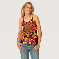 Blue, Yellow, Gold Mini Spheres Tank Top