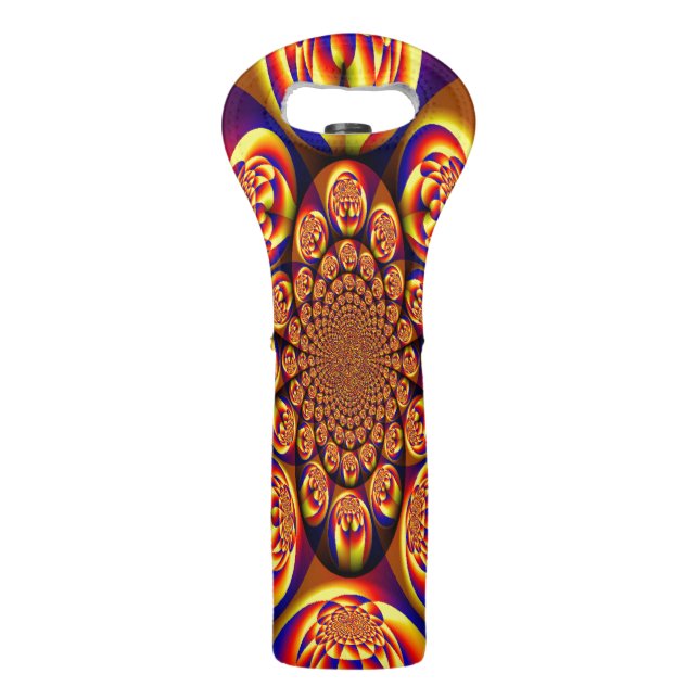 Blue, Yellow, Gold Mini Spheres Wine Bag (Front)