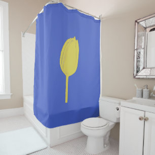 Blue Yellow Gold Tulip Floral Flower Colorful Cute Shower Curtain