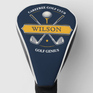 Blue Yellow Golf Club Logo Head Cover