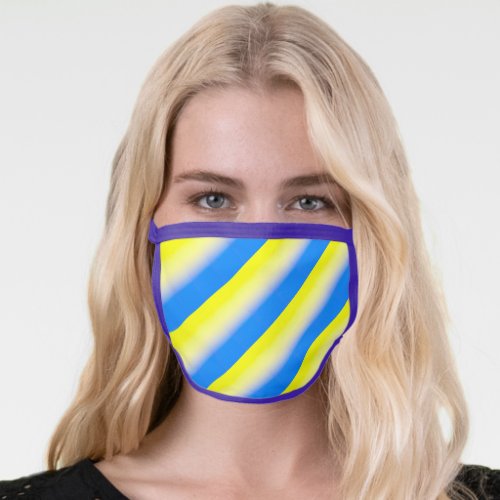 Blue Yellow Gradient Peace No War Ukraine Inspired Face Mask