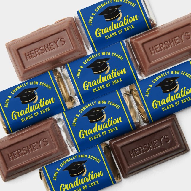 Blue Yellow Graduate Custom Graduation Party Hershey's Miniatures (Assorted)