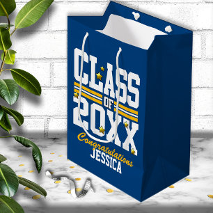 Blue Yellow Graduating Class Year Medium Gift Bag