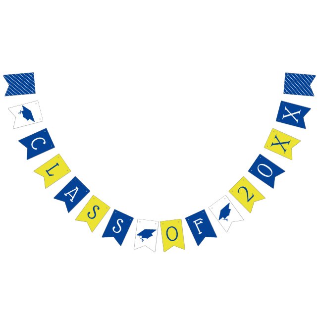 Blue Yellow Graduation Bunting Flags (All)